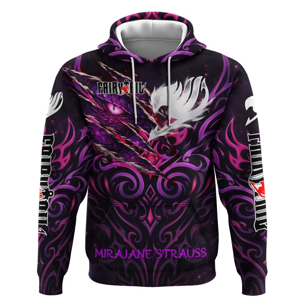 Mirajane Strauss Demon Form Fairy Tail Hoodie Crimson Moon Demon Aesthetic with Gothic Purple Tribal Design