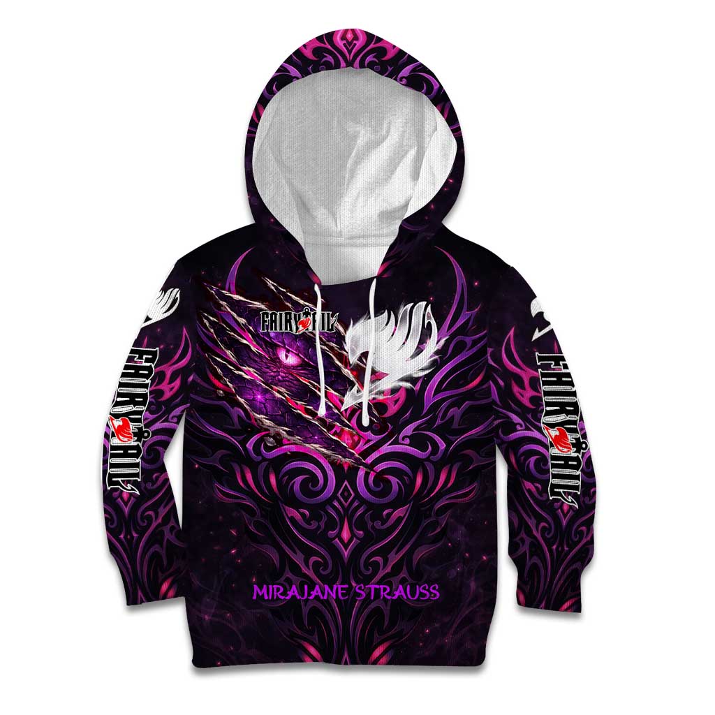 Mirajane Strauss Demon Form Fairy Tail Kid Hoodie Crimson Moon Demon Aesthetic with Gothic Purple Tribal Design