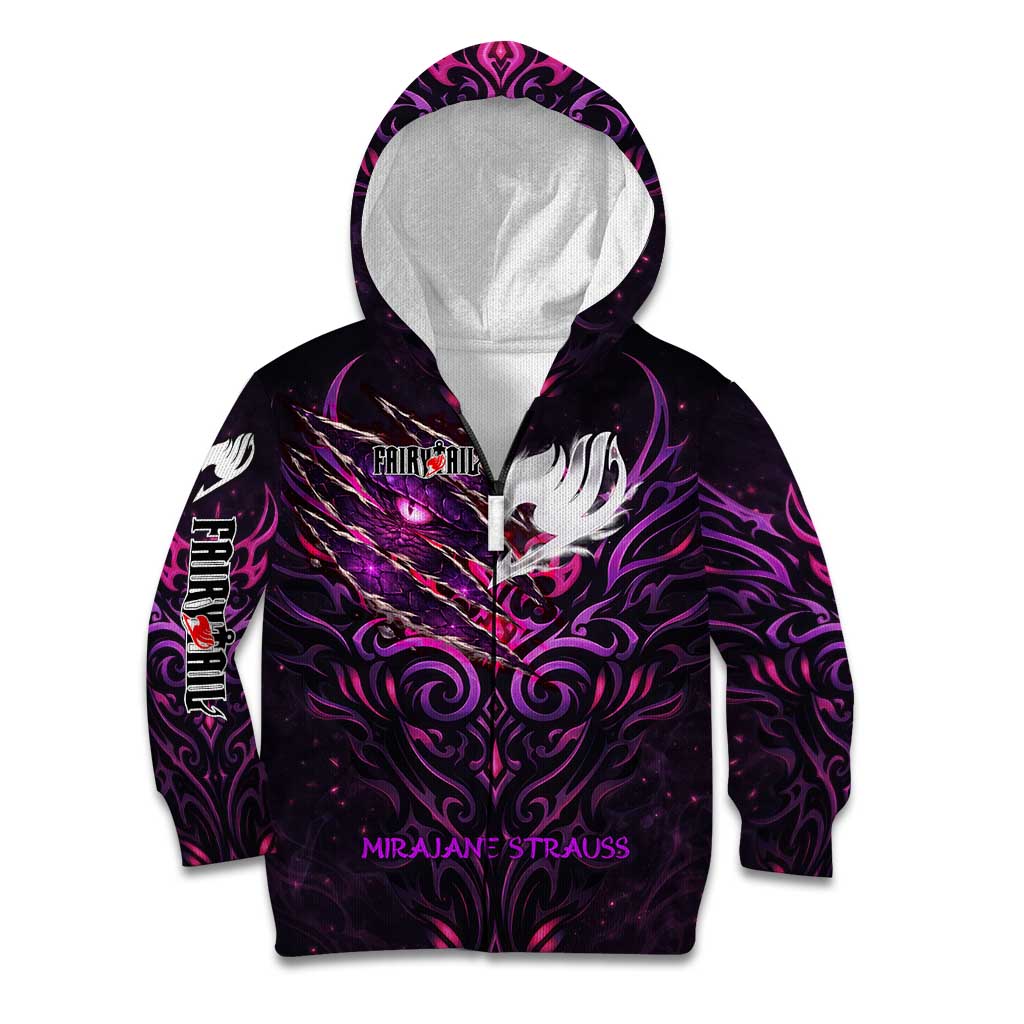 Mirajane Strauss Demon Form Fairy Tail Kid Hoodie Crimson Moon Demon Aesthetic with Gothic Purple Tribal Design