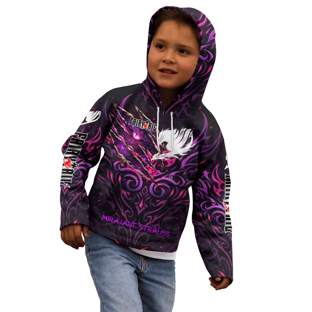 Mirajane Strauss Demon Form Fairy Tail Kid Hoodie Crimson Moon Demon Aesthetic with Gothic Purple Tribal Design