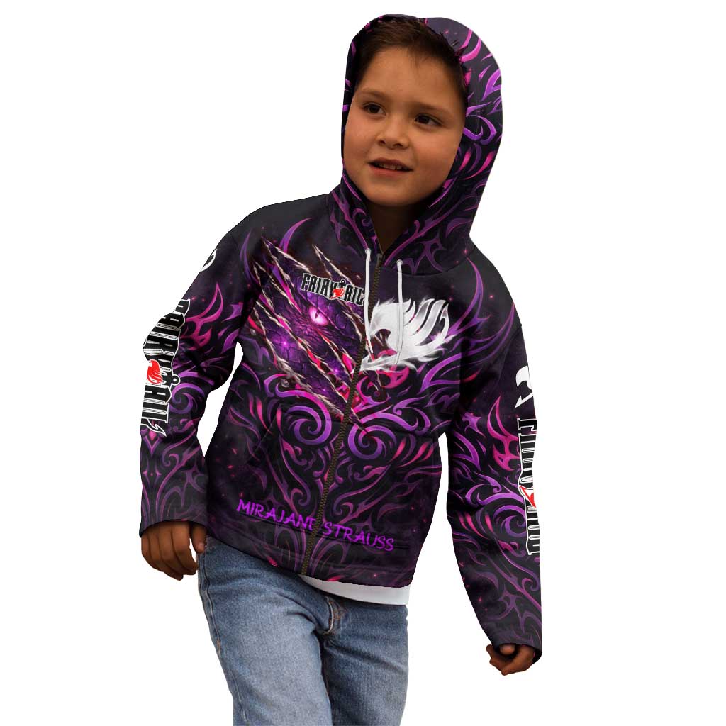 Mirajane Strauss Demon Form Fairy Tail Kid Hoodie Crimson Moon Demon Aesthetic with Gothic Purple Tribal Design