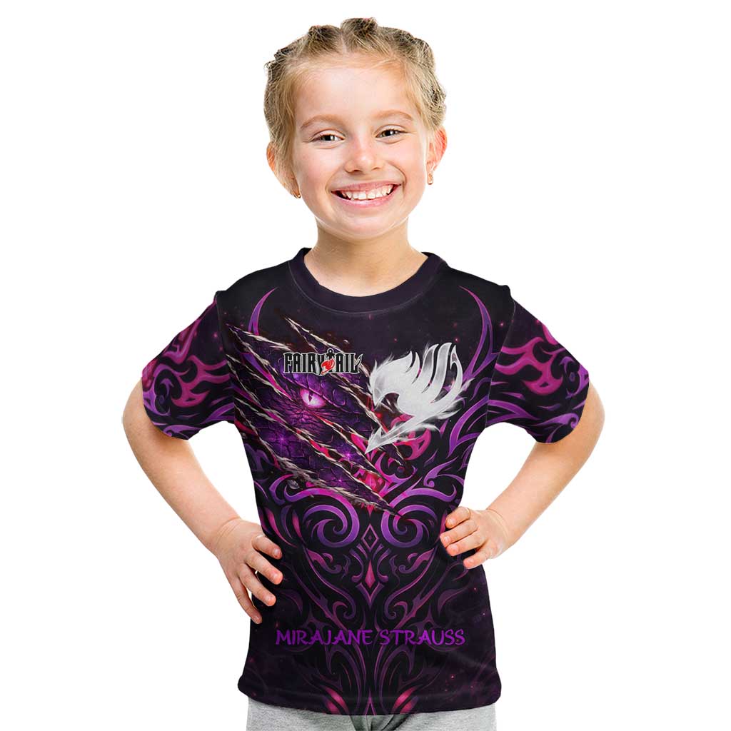 Mirajane Strauss Demon Form Fairy Tail Kid T Shirt Crimson Moon Demon Aesthetic with Gothic Purple Tribal Design