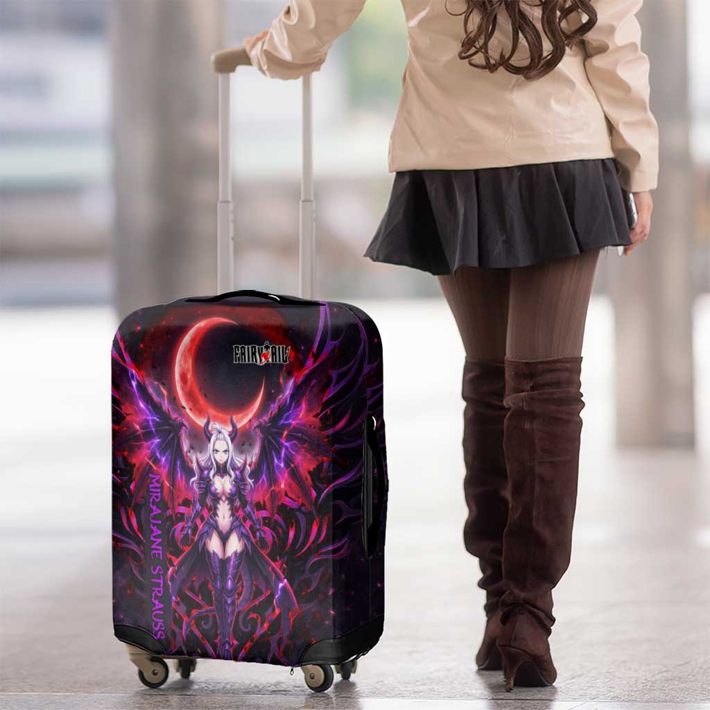 Mirajane Strauss Demon Form Fairy Tail Luggage Cover Crimson Moon Demon Aesthetic with Gothic Purple Tribal Design