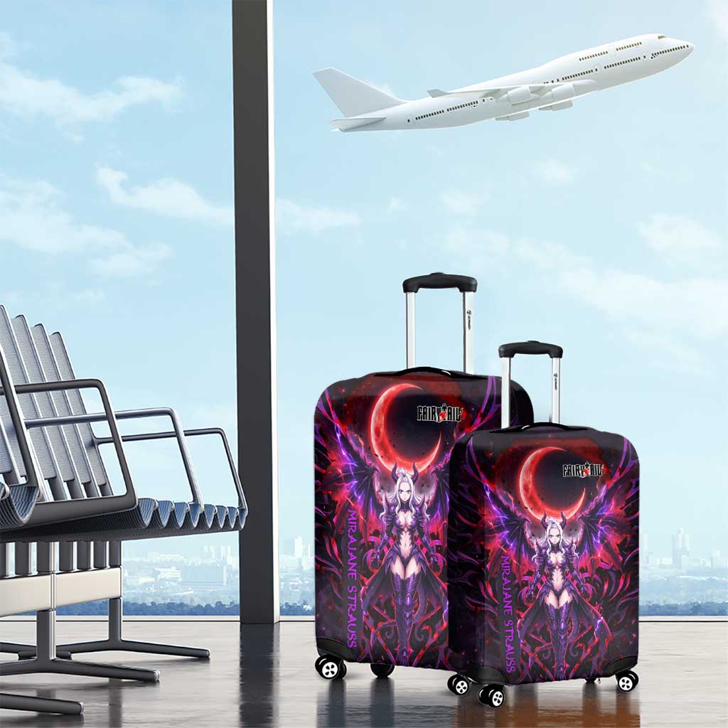 Mirajane Strauss Demon Form Fairy Tail Luggage Cover Crimson Moon Demon Aesthetic with Gothic Purple Tribal Design