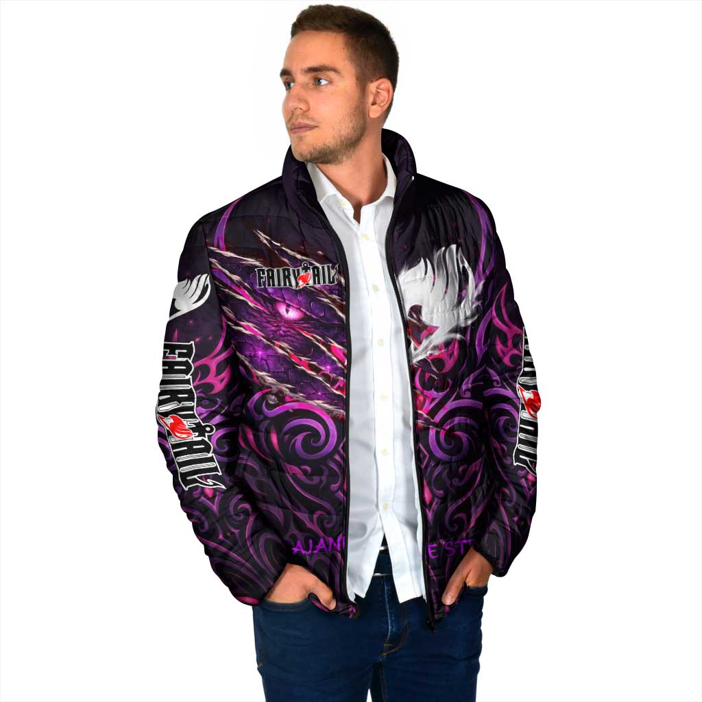 Mirajane Strauss Demon Form Fairy Tail Padded Jacket Crimson Moon Demon Aesthetic with Gothic Purple Tribal Design