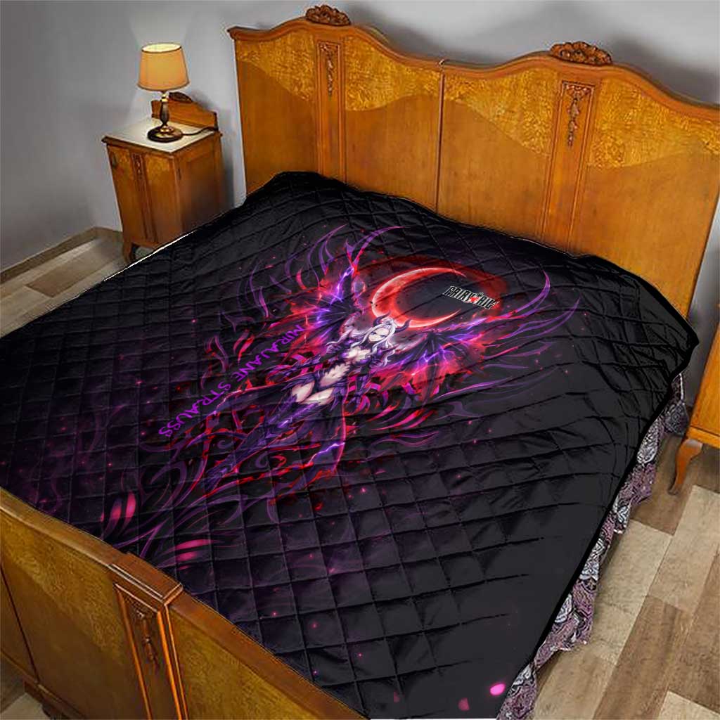Mirajane Strauss Demon Form Fairy Tail Quilt Crimson Moon Demon Aesthetic with Gothic Purple Tribal Design
