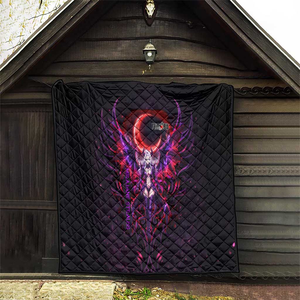 Mirajane Strauss Demon Form Fairy Tail Quilt Crimson Moon Demon Aesthetic with Gothic Purple Tribal Design