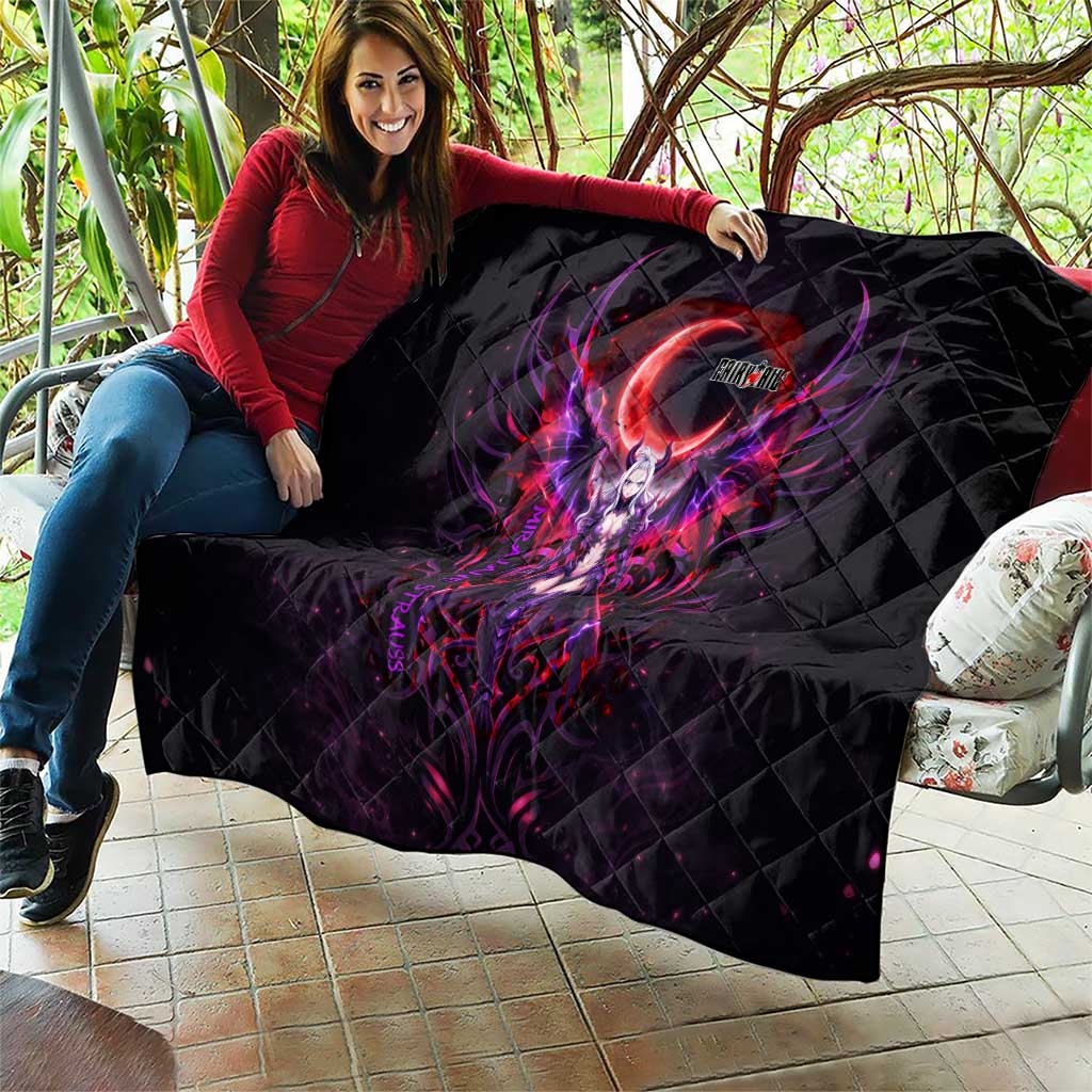 Mirajane Strauss Demon Form Fairy Tail Quilt Crimson Moon Demon Aesthetic with Gothic Purple Tribal Design