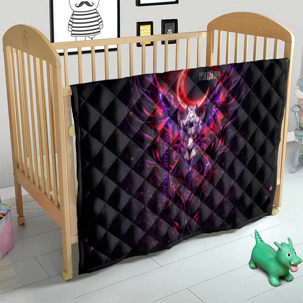 Mirajane Strauss Demon Form Fairy Tail Quilt Crimson Moon Demon Aesthetic with Gothic Purple Tribal Design