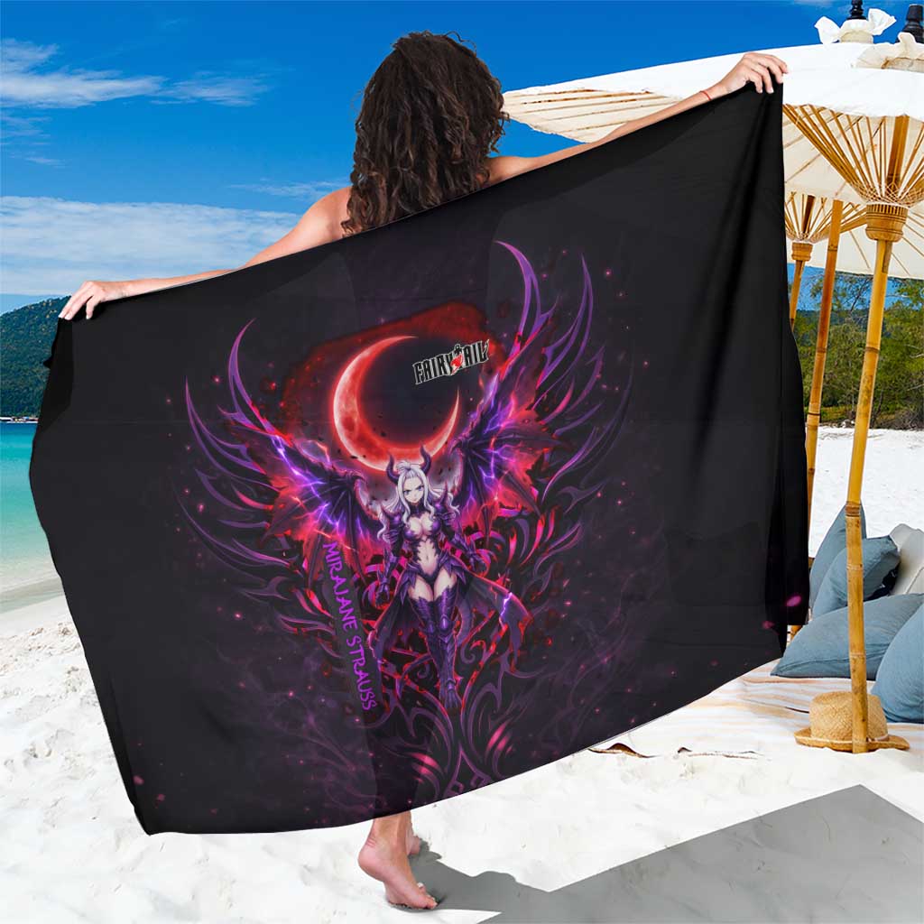 Mirajane Strauss Demon Form Fairy Tail Sarong Crimson Moon Demon Aesthetic with Gothic Purple Tribal Design