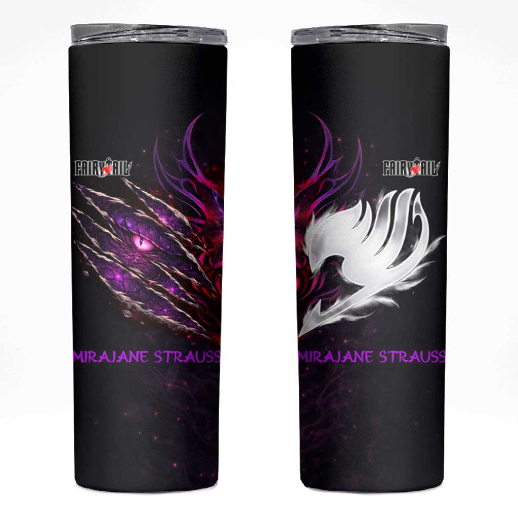 Mirajane Strauss Demon Form Fairy Tail Skinny Tumbler Crimson Moon Demon Aesthetic with Gothic Purple Tribal Design