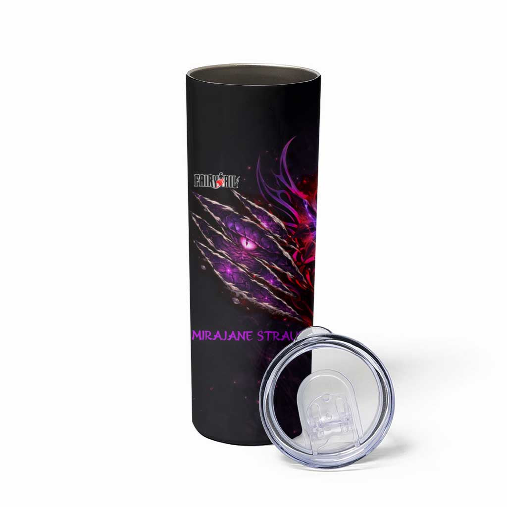Mirajane Strauss Demon Form Fairy Tail Skinny Tumbler Crimson Moon Demon Aesthetic with Gothic Purple Tribal Design