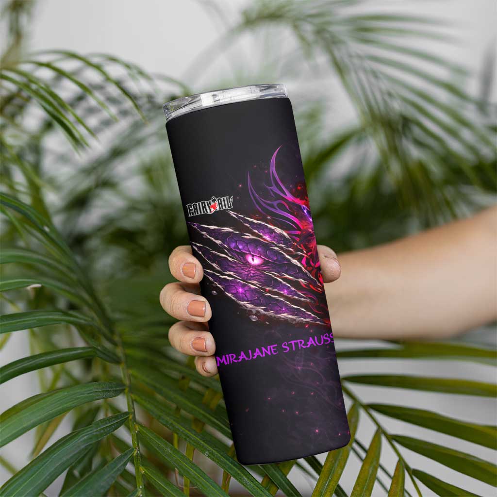 Mirajane Strauss Demon Form Fairy Tail Skinny Tumbler Crimson Moon Demon Aesthetic with Gothic Purple Tribal Design