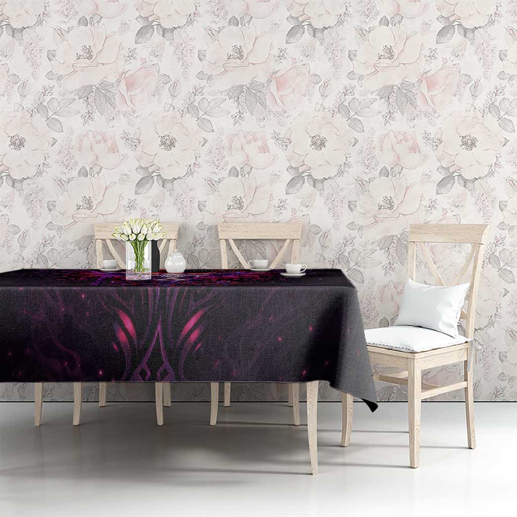 Mirajane Strauss Demon Form Fairy Tail Tablecloth Crimson Moon Demon Aesthetic with Gothic Purple Tribal Design