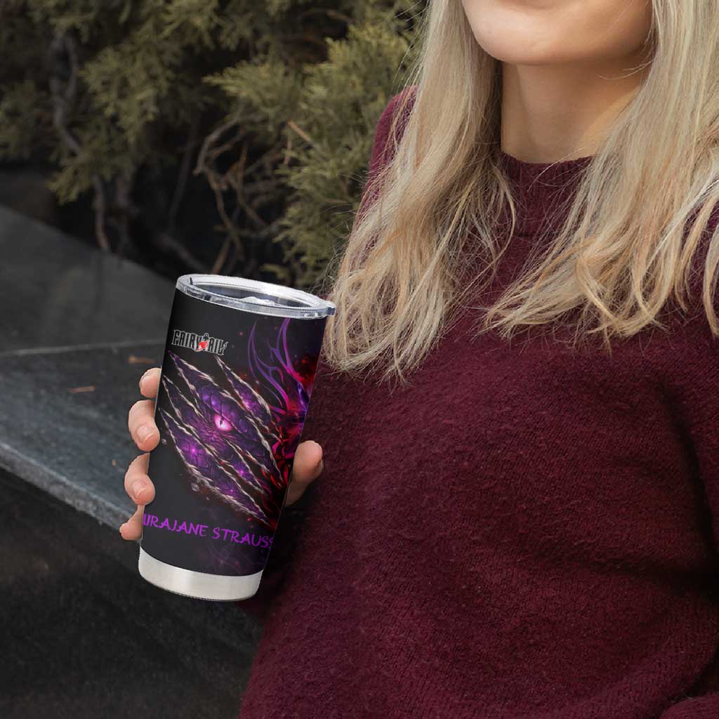 Mirajane Strauss Demon Form Fairy Tail Tumbler Cup Crimson Moon Demon Aesthetic with Gothic Purple Tribal Design