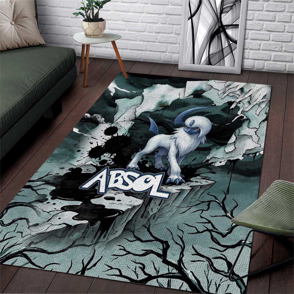 Absol Area Rug Gothic Apocalypse Ink Art