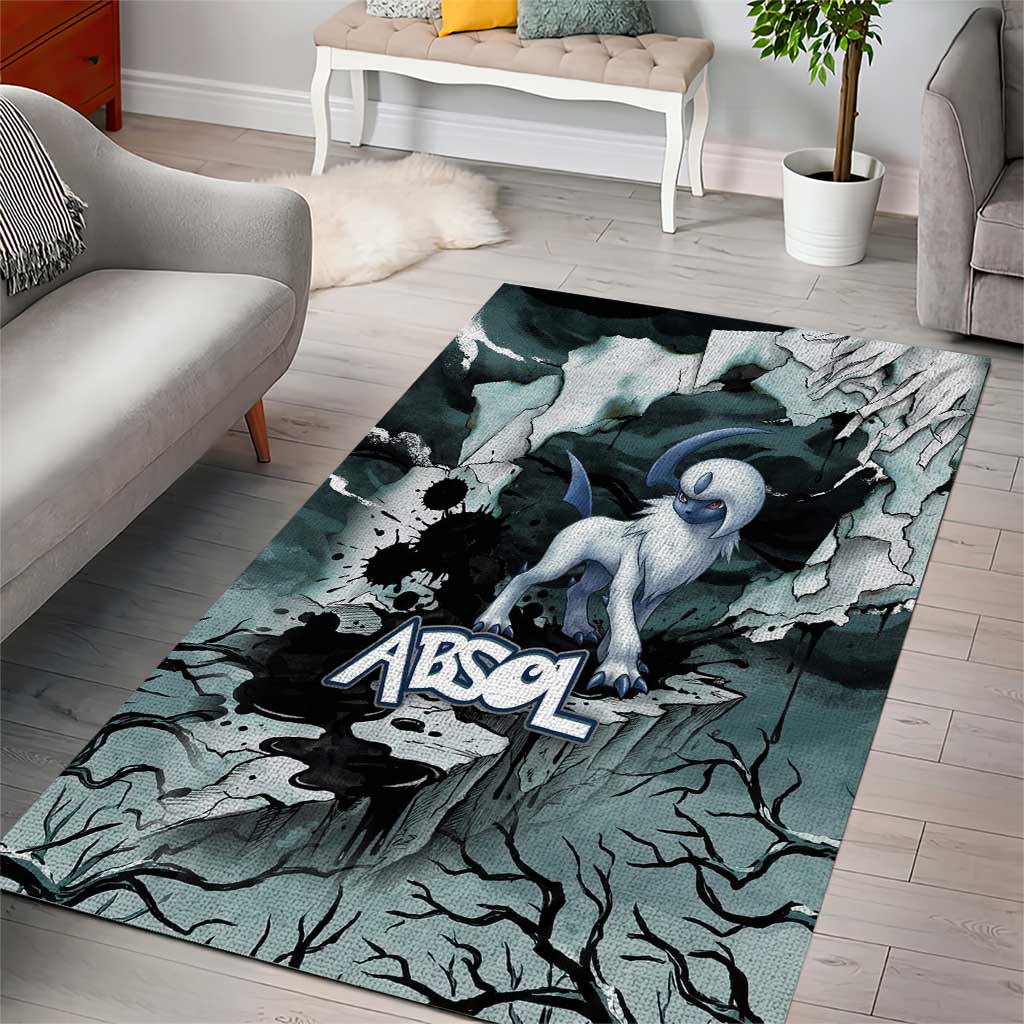 Absol Area Rug Gothic Apocalypse Ink Art