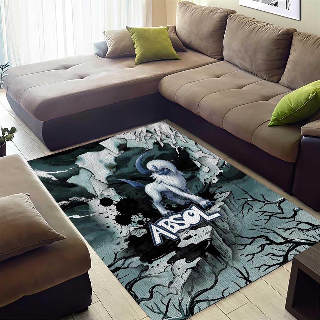 Absol Area Rug Gothic Apocalypse Ink Art