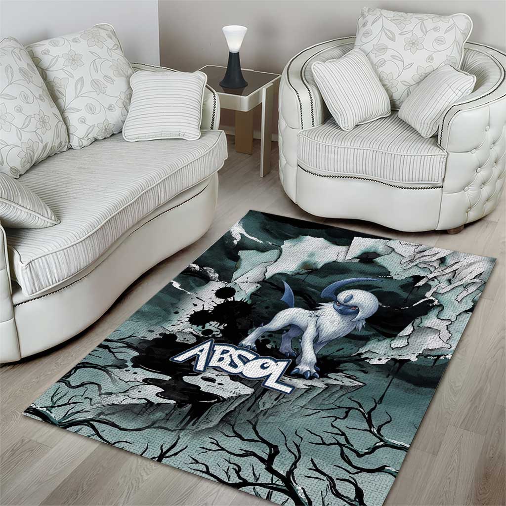 Absol Area Rug Gothic Apocalypse Ink Art