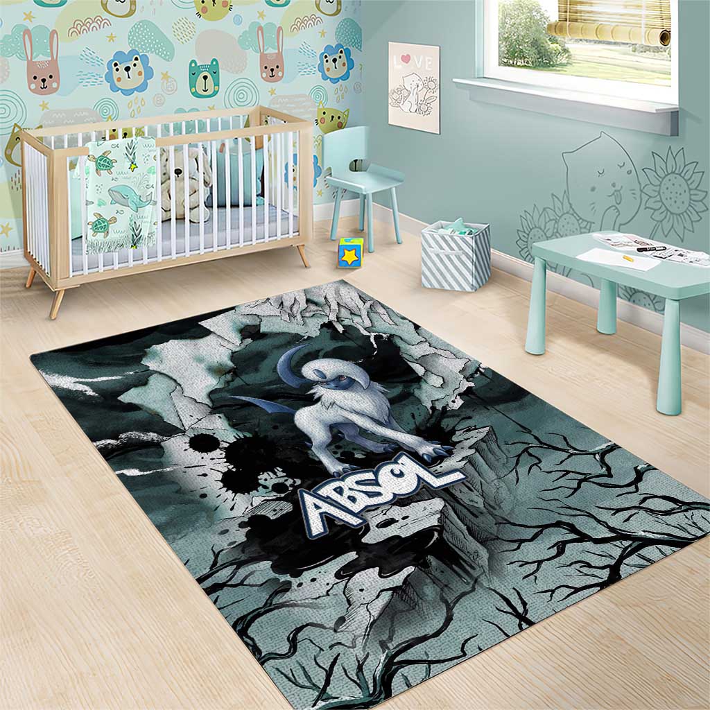Absol Area Rug Gothic Apocalypse Ink Art