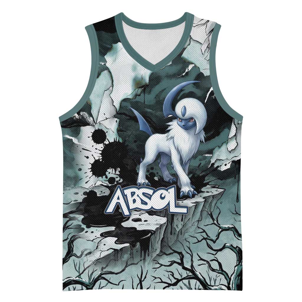Absol Basketball Jersey Gothic Apocalypse Ink Art