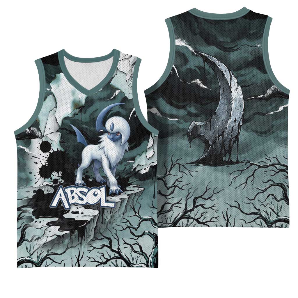 Absol Basketball Jersey Gothic Apocalypse Ink Art