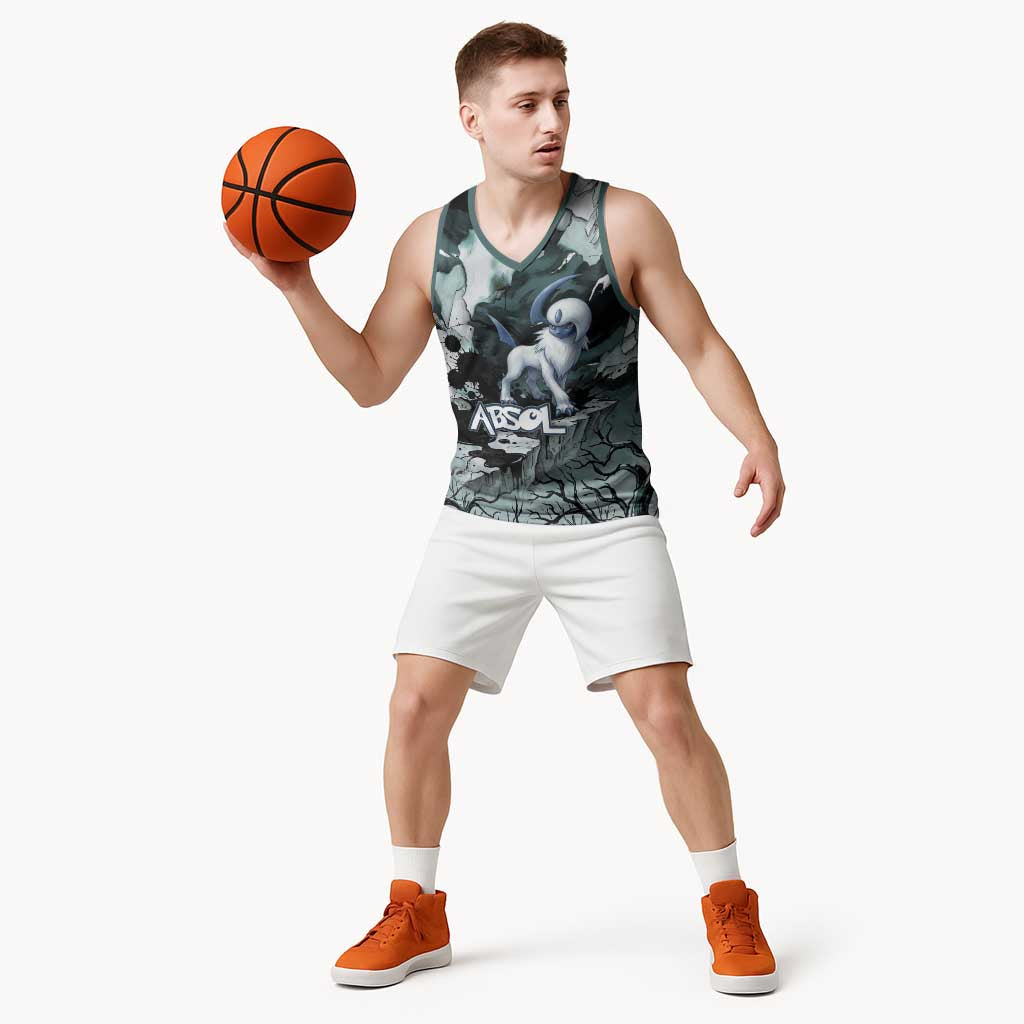 Absol Basketball Jersey Gothic Apocalypse Ink Art