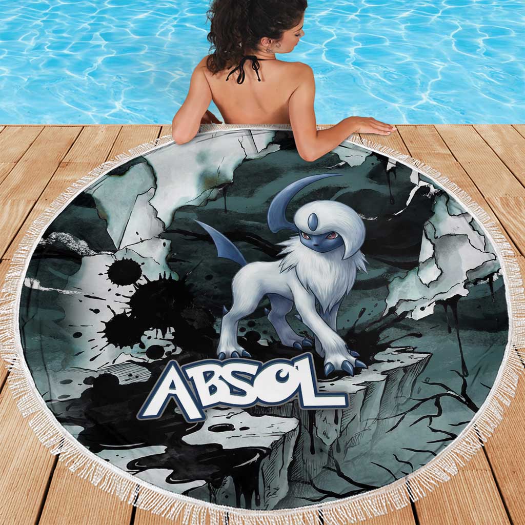 Absol Beach Blanket Gothic Apocalypse Ink Art