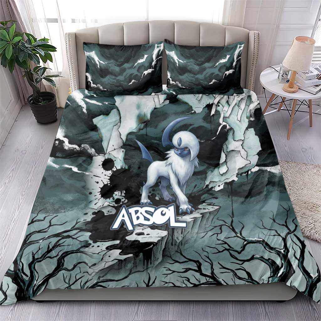 Absol Bedding Set Gothic Apocalypse Ink Art