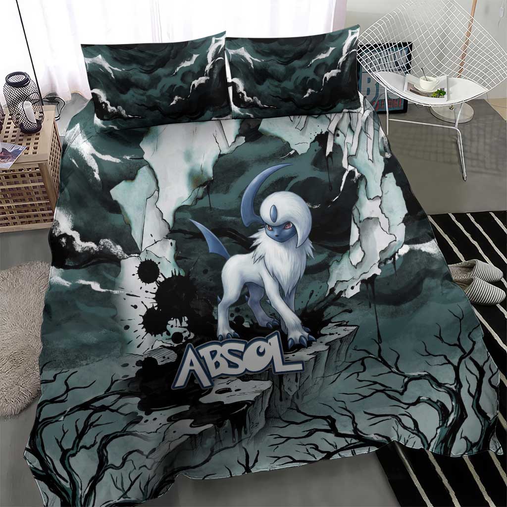 Absol Bedding Set Gothic Apocalypse Ink Art