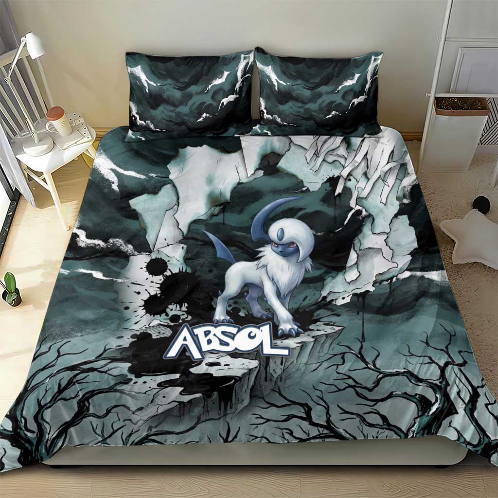 Absol Bedding Set Gothic Apocalypse Ink Art