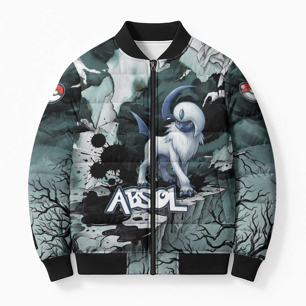 Absol Bomber Puffer Jacket Gothic Apocalypse Ink Art