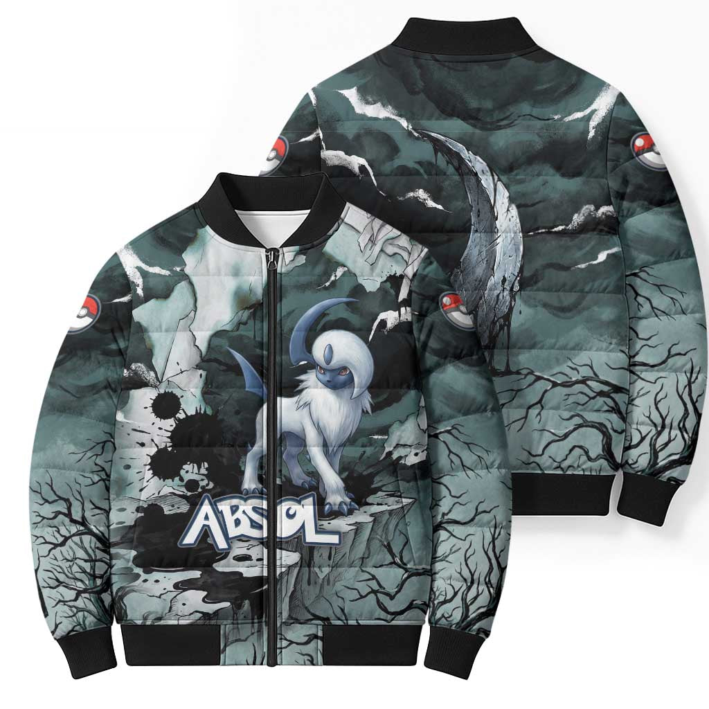 Absol Bomber Puffer Jacket Gothic Apocalypse Ink Art