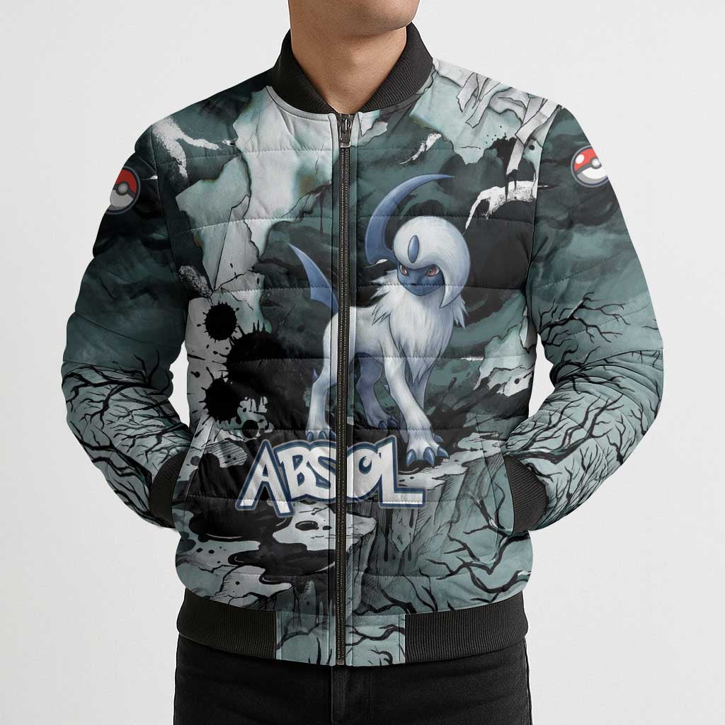 Absol Bomber Puffer Jacket Gothic Apocalypse Ink Art