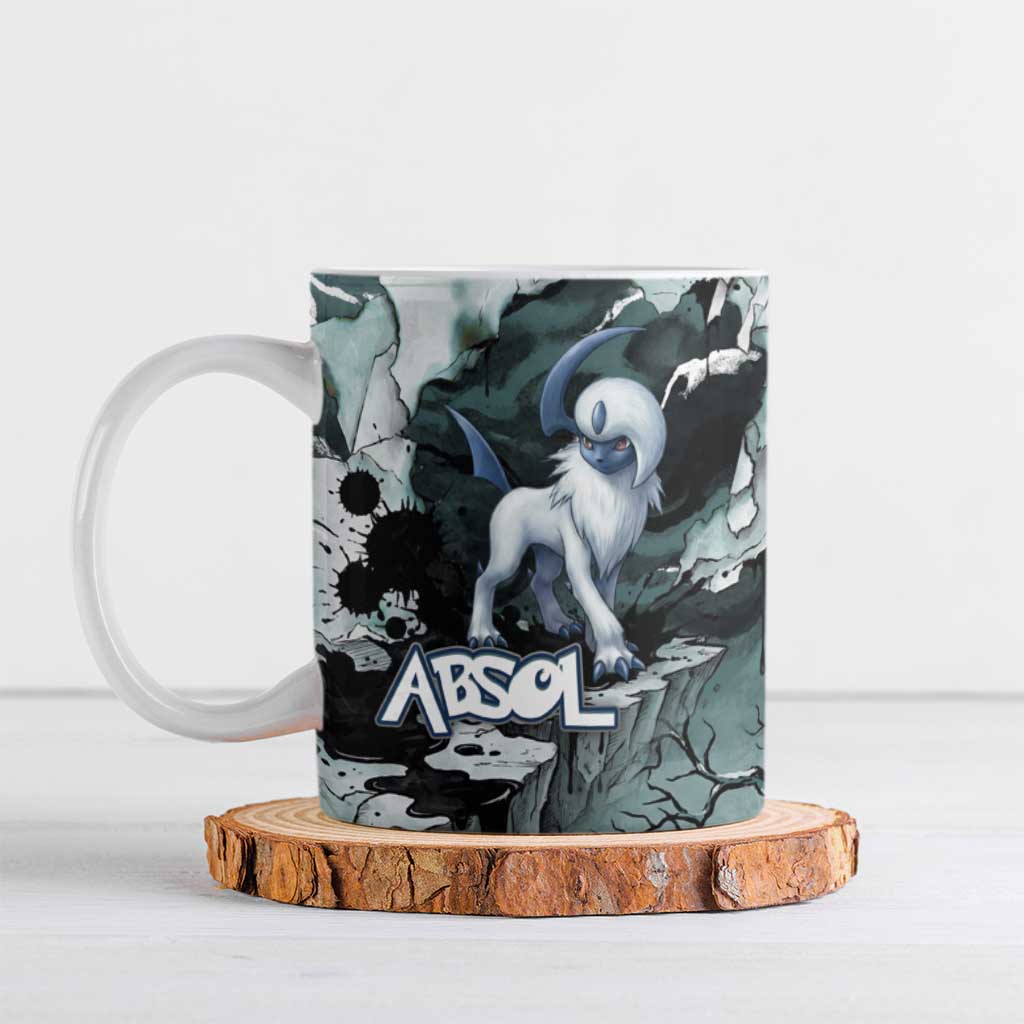 Absol Ceramic Mug Gothic Apocalypse Ink Art