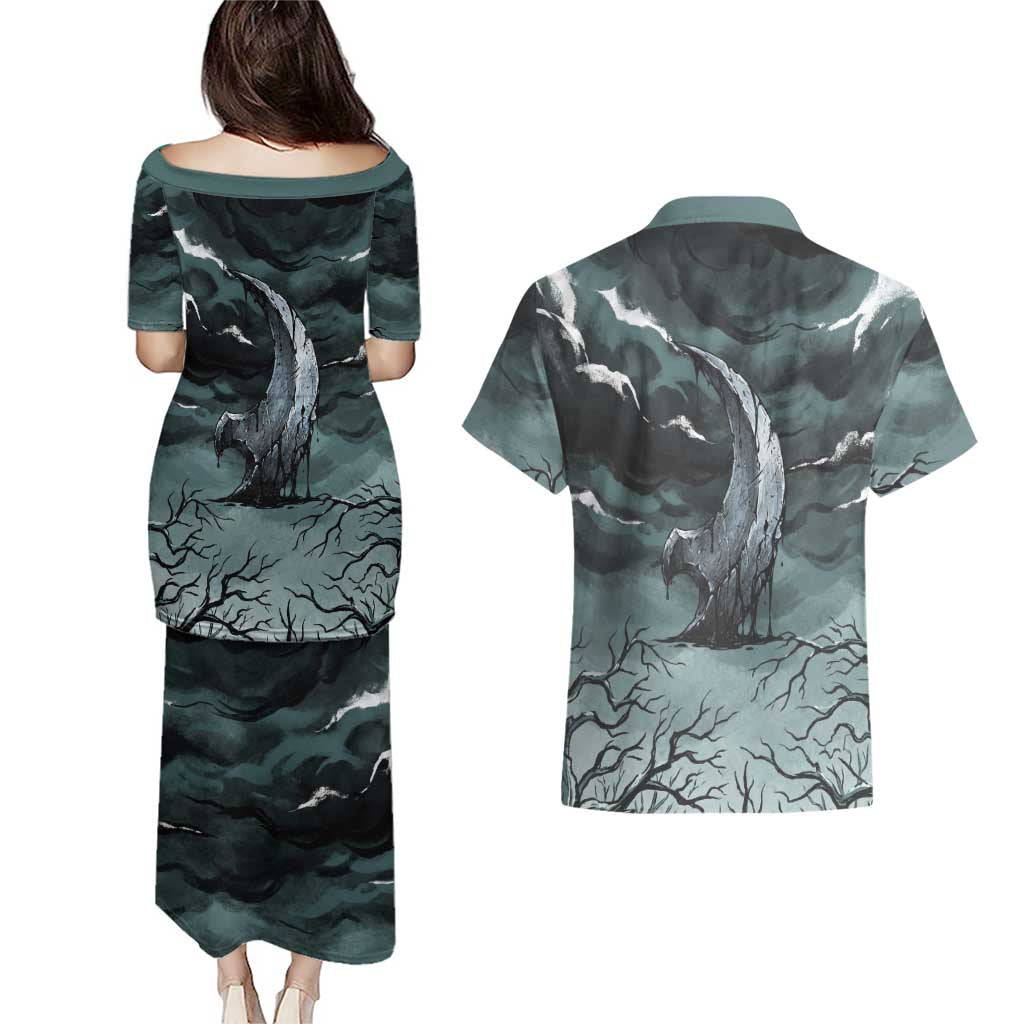 Absol Couples Matching Puletasi and Hawaiian Shirt Gothic Apocalypse Ink Art