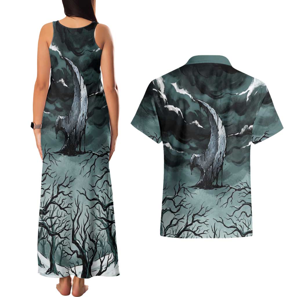 Absol Couples Matching Tank Maxi Dress and Hawaiian Shirt Gothic Apocalypse Ink Art