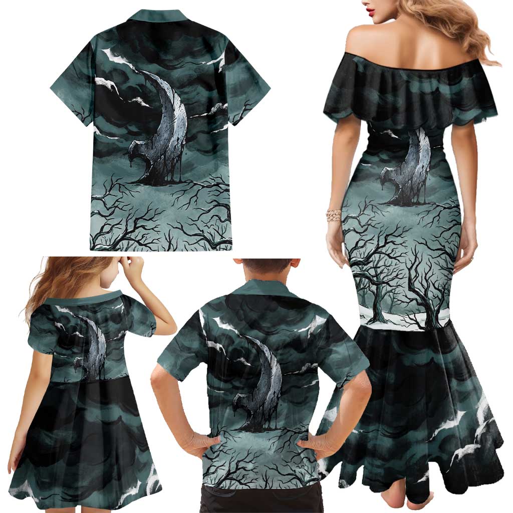 Absol Family Matching Mermaid Dress and Hawaiian Shirt Gothic Apocalypse Ink Art