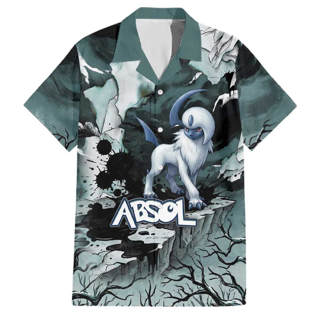 Absol Family Matching Off Shoulder Short Dress and Hawaiian Shirt Gothic Apocalypse Ink Art