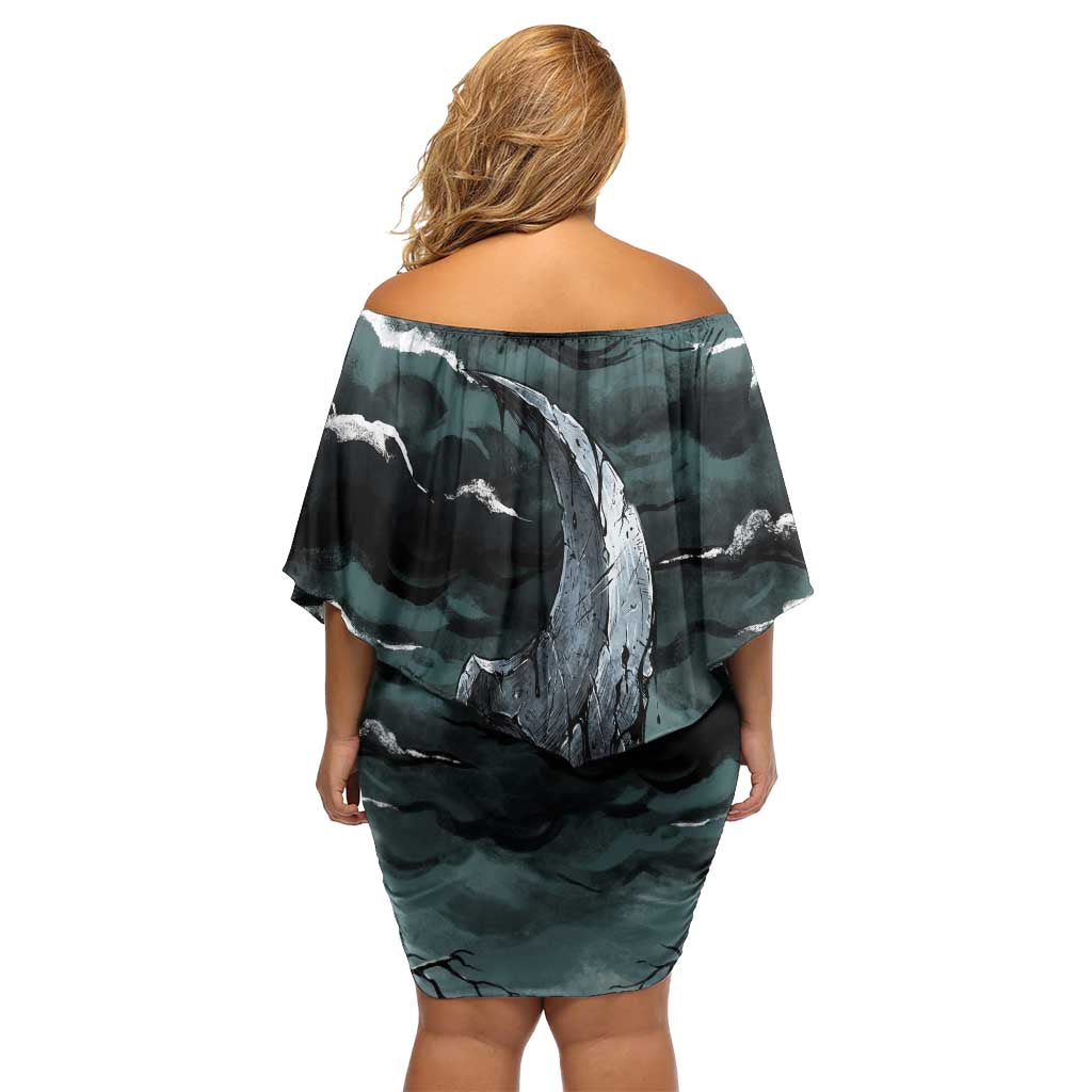 Absol Family Matching Off Shoulder Short Dress and Hawaiian Shirt Gothic Apocalypse Ink Art
