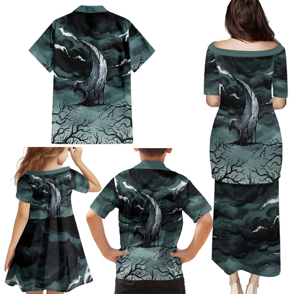 Absol Family Matching Puletasi and Hawaiian Shirt Gothic Apocalypse Ink Art