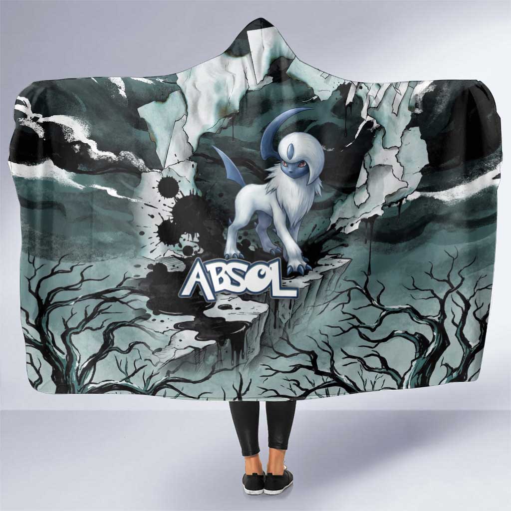 Absol Hooded Blanket Gothic Apocalypse Ink Art