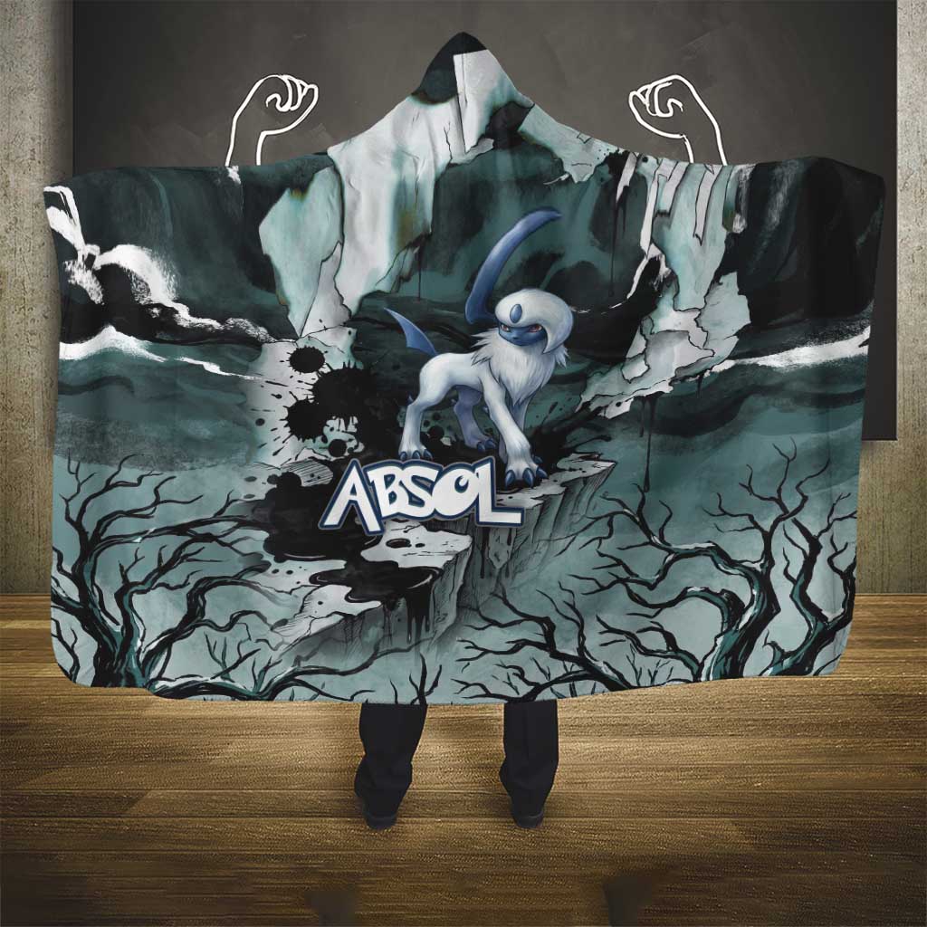 Absol Hooded Blanket Gothic Apocalypse Ink Art