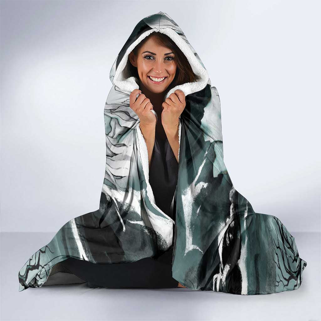 Absol Hooded Blanket Gothic Apocalypse Ink Art