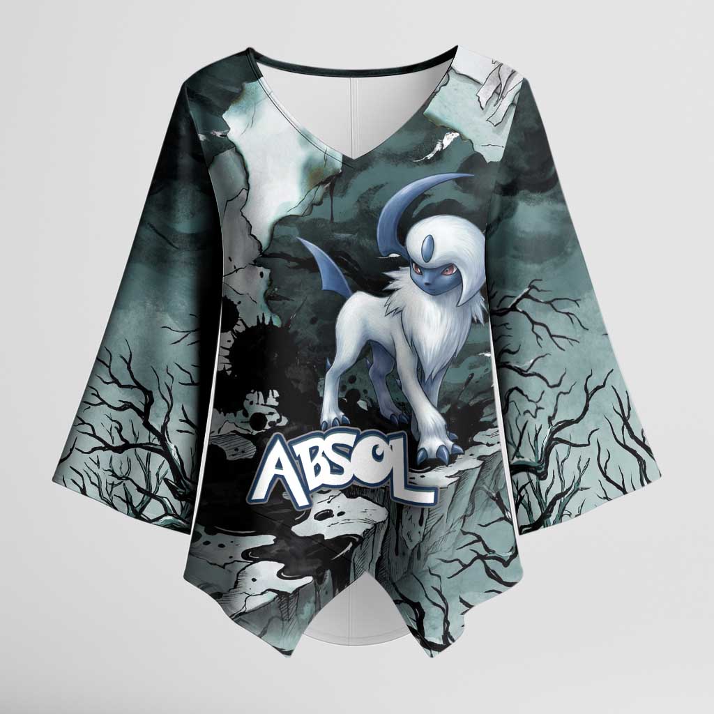 Absol Kimono Sleeve Blouse Gothic Apocalypse Ink Art