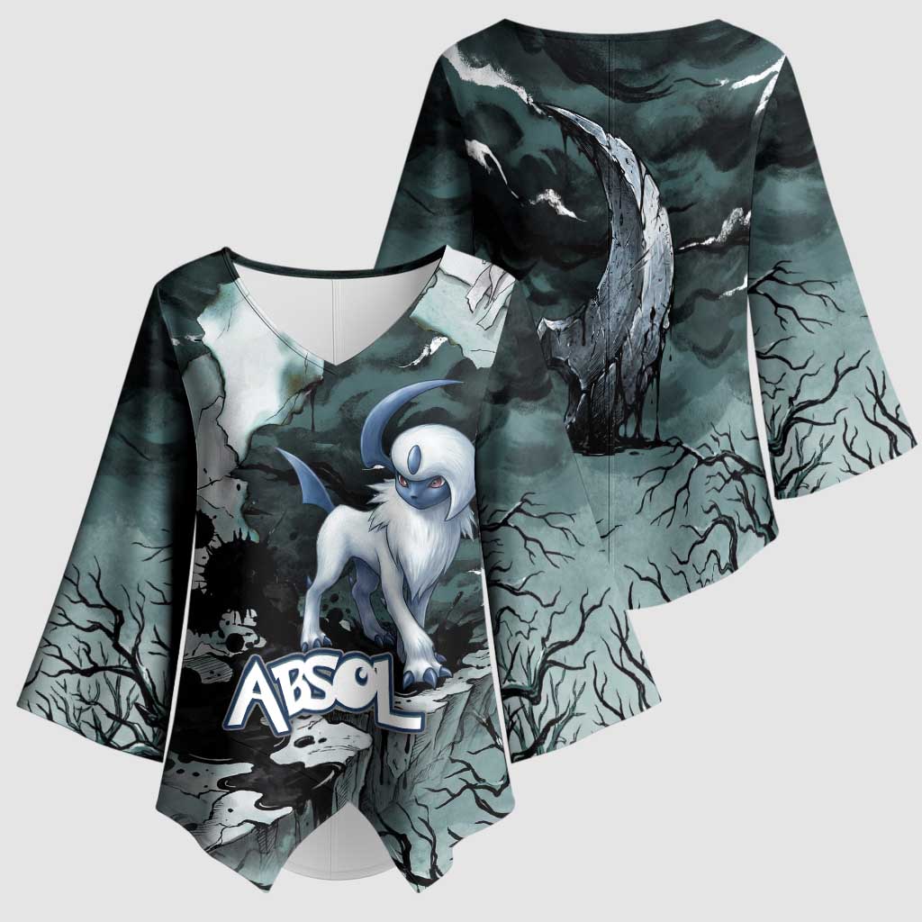 Absol Kimono Sleeve Blouse Gothic Apocalypse Ink Art