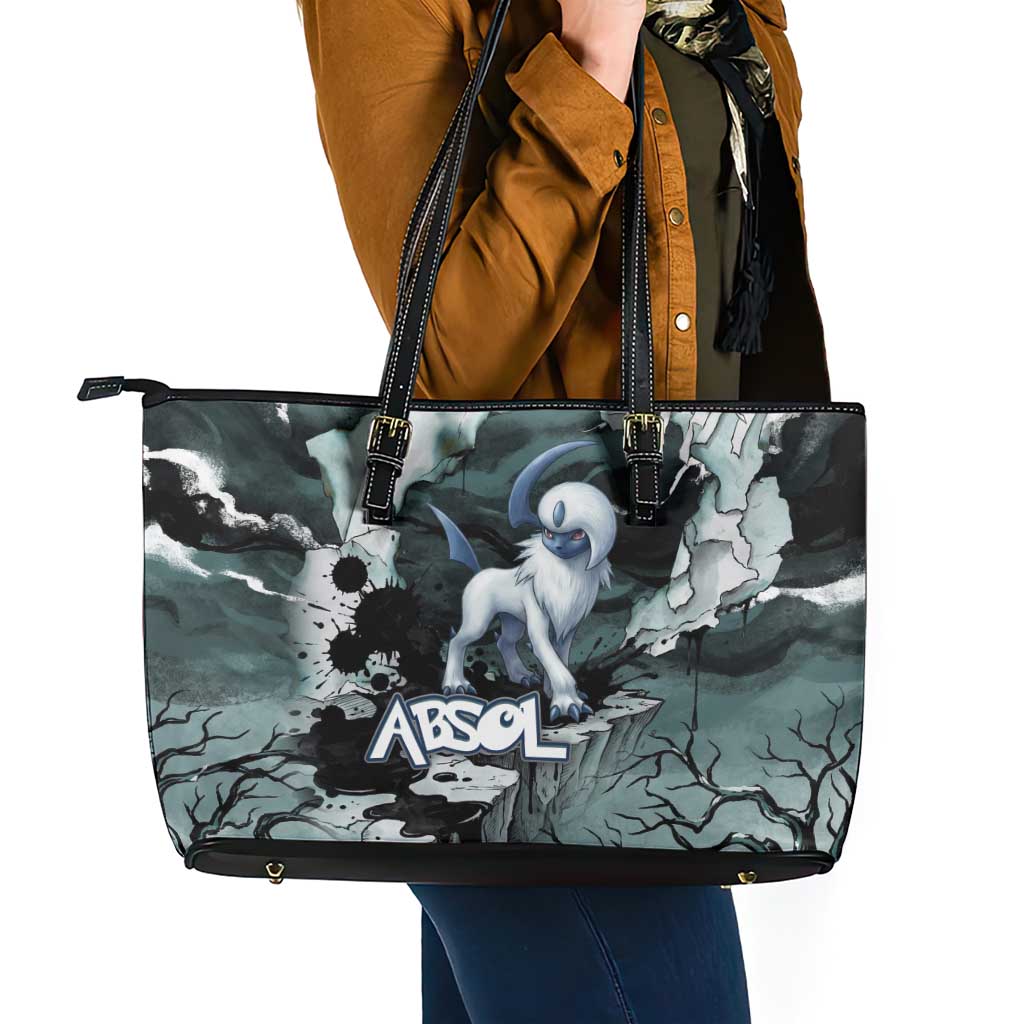 Absol Leather Tote Bag Gothic Apocalypse Ink Art