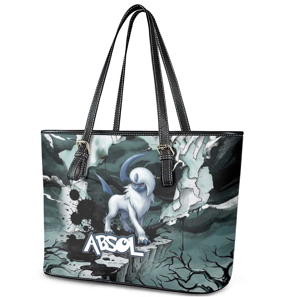 Absol Leather Tote Bag Gothic Apocalypse Ink Art
