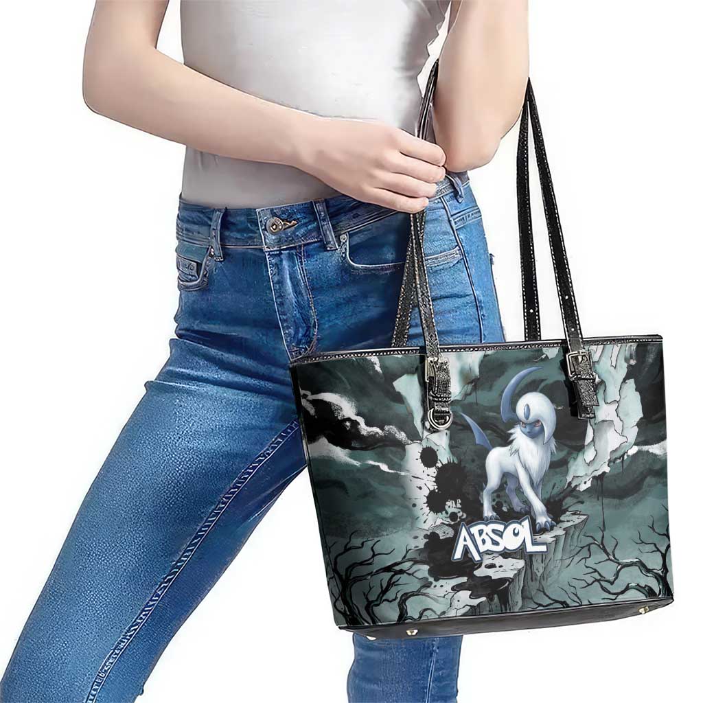 Absol Leather Tote Bag Gothic Apocalypse Ink Art