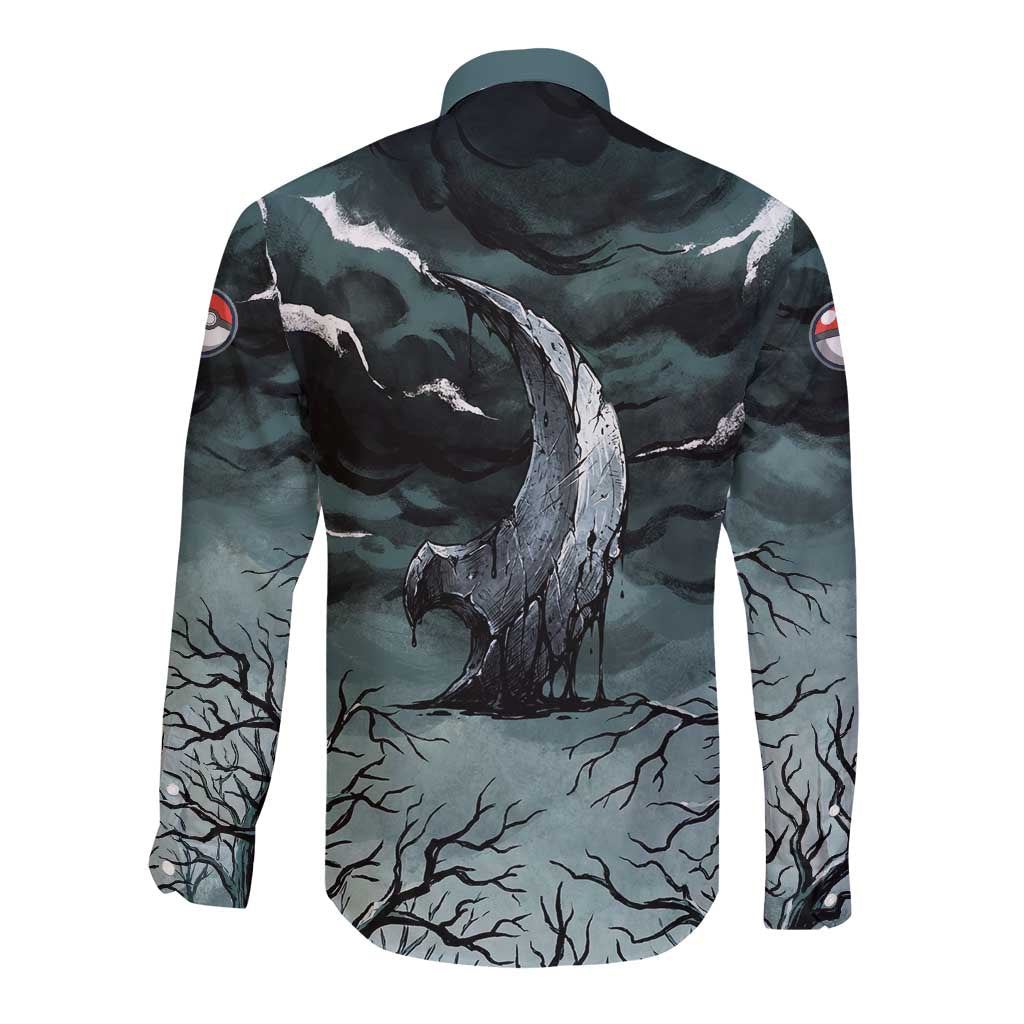 Absol Long Sleeve Button Shirt Gothic Apocalypse Ink Art